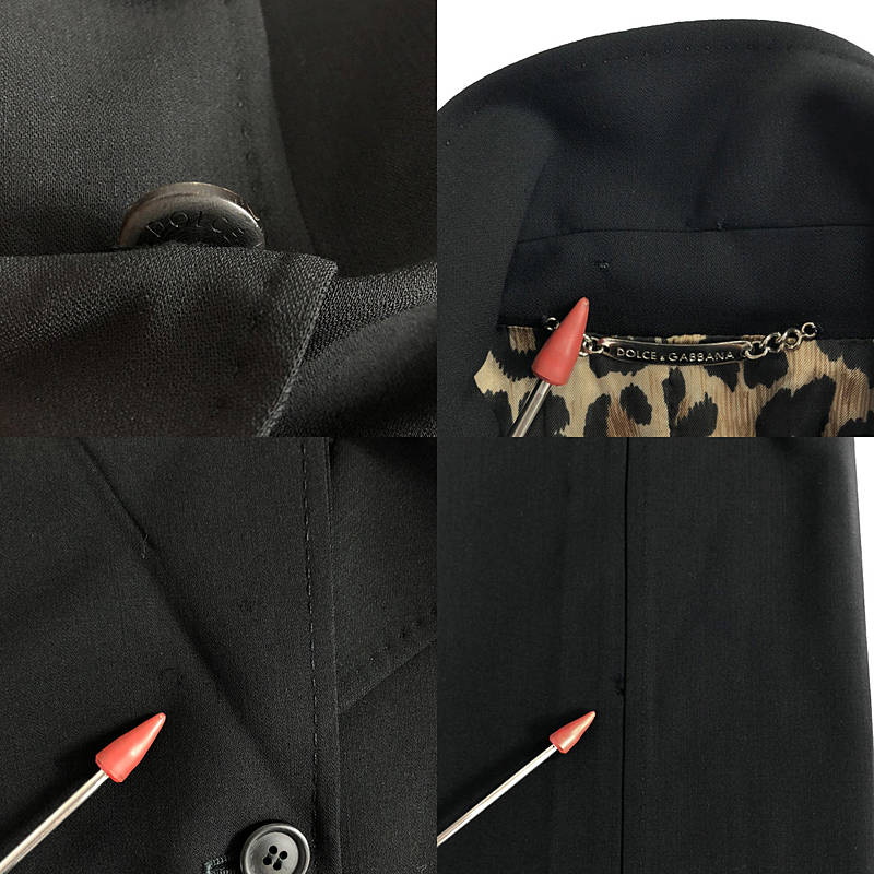 DOLCE＆GABBANA / ドルチェ＆ガッバーナドルガバ セットアップ レオパード 総裏地 シングルブレスト ジャケット / スラックス パンツ