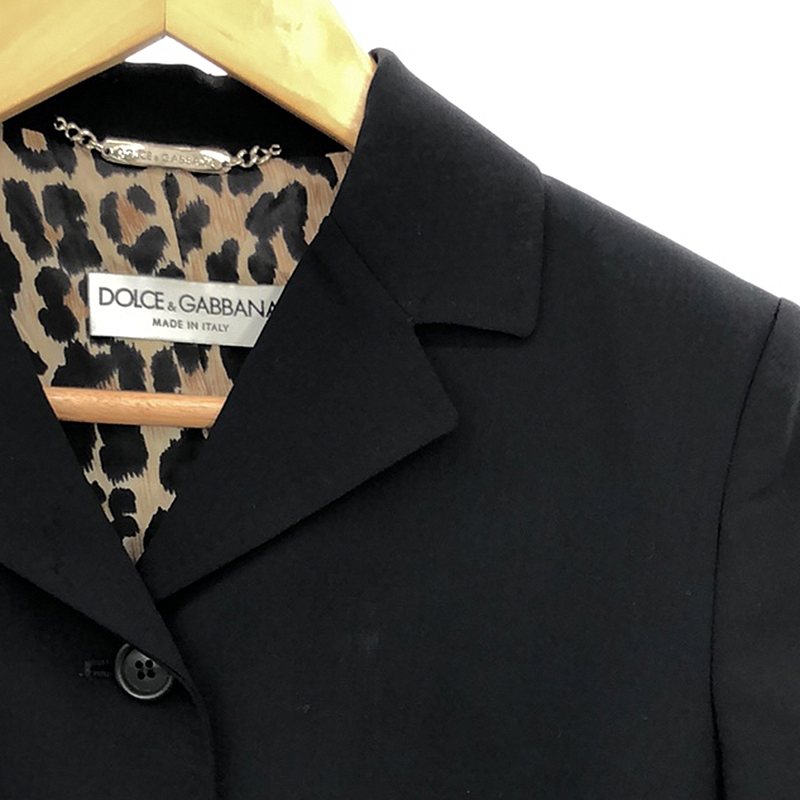 DOLCE＆GABBANA / ドルチェ＆ガッバーナドルガバ セットアップ レオパード 総裏地 シングルブレスト ジャケット / スラックス パンツ