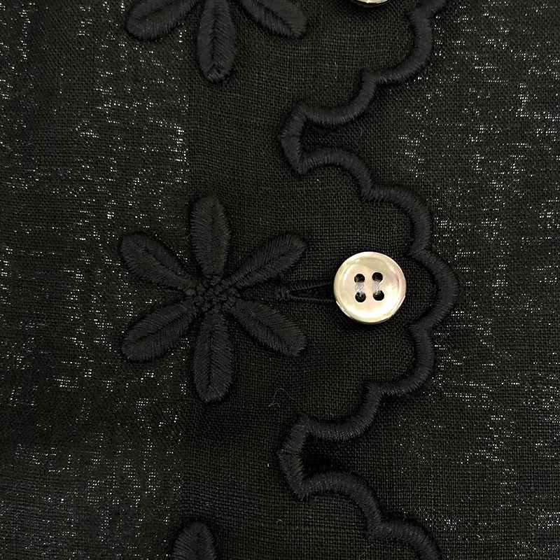 R&D.M.Co / オールドマンズテーラー SCALLOP EMBROIDERY DRESS / リネン スタンドカラー スカラップ ドレス ワンピース