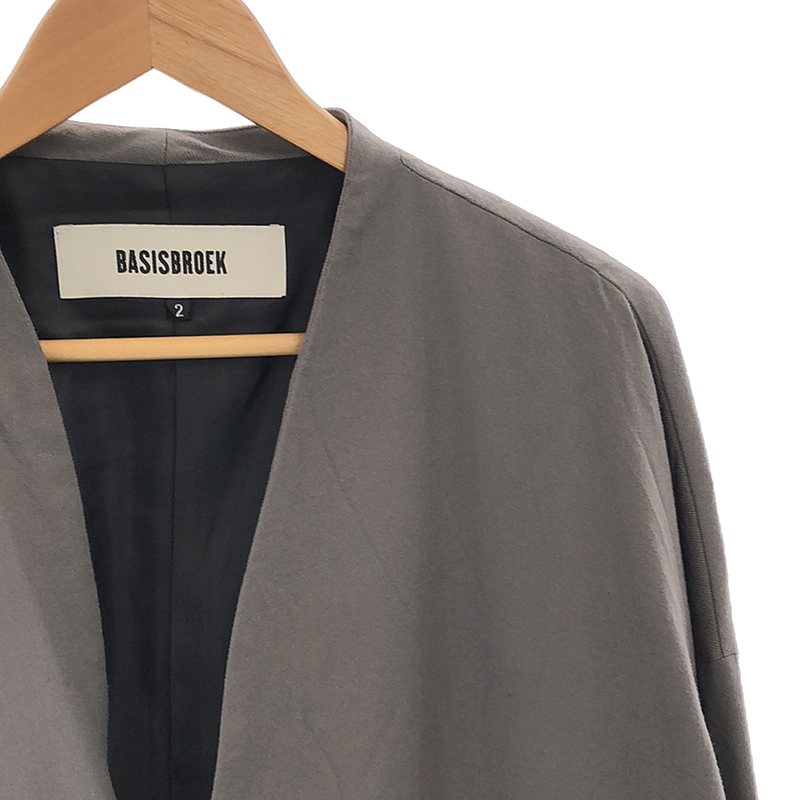 Basisbroek / バージスブルック ウール混 ノーカラー ジャケット