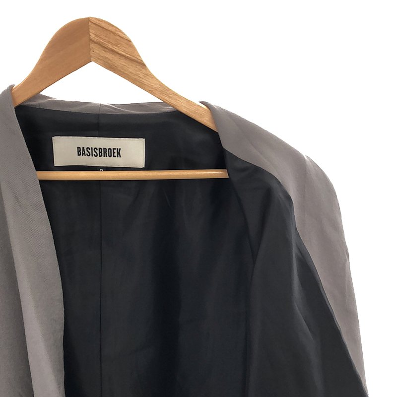 Basisbroek / バージスブルック ウール混 ノーカラー ジャケット