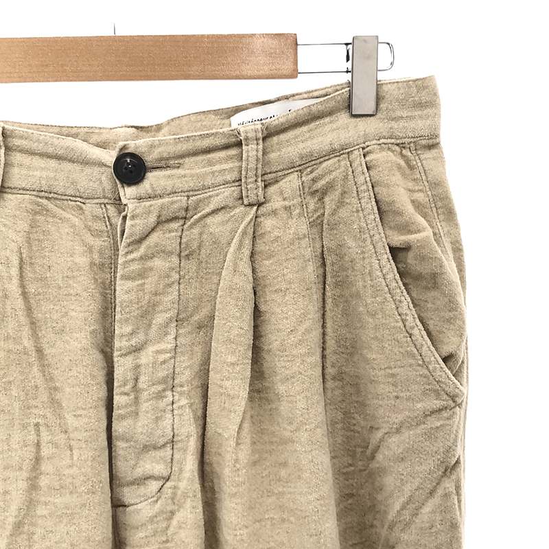 veritecoeur / ヴェリテクール et ses COPAINS コットン リネン パイル タック テーパードパンツ