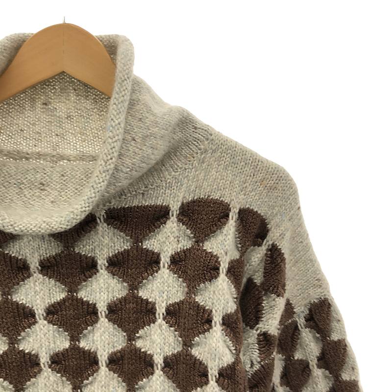 VINTAGE / ヴィンテージ古着 ハイネック 総柄二ット