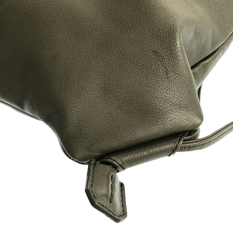 Dunhill / ダンヒル ロゴエンボス レザー ドローストリング ナップサック バックパック