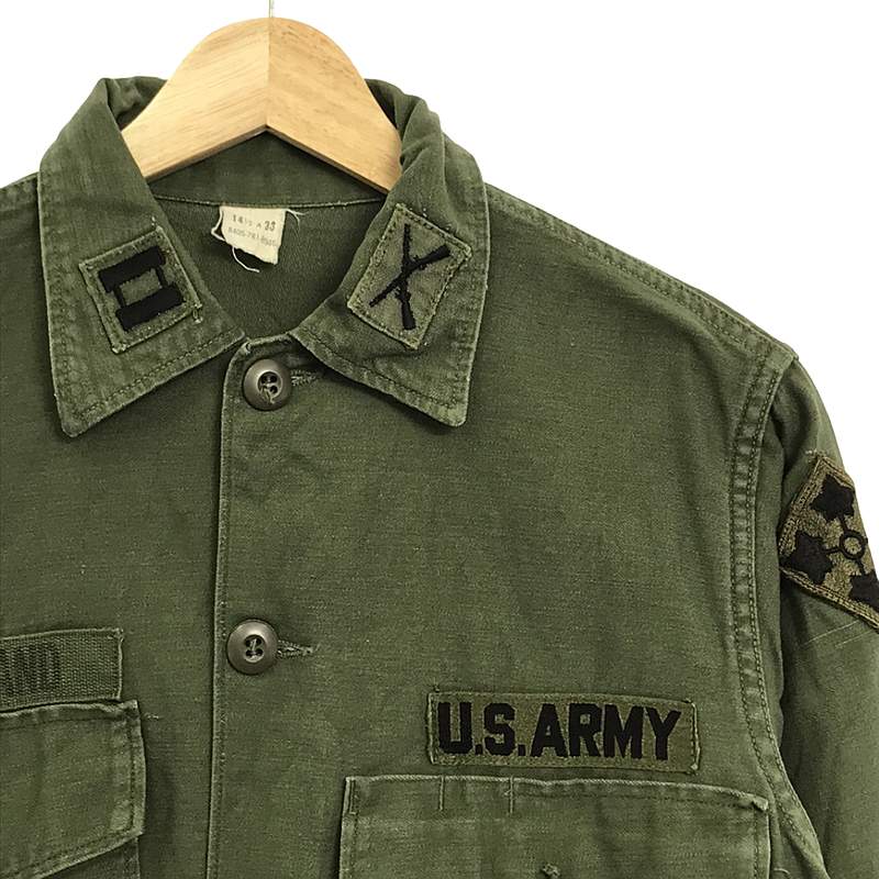 VINTAGE / ヴィンテージ古着 60s U.S.ARMY アメリカ軍 OG-107 コットンサテン ワッペン ユーティリティシャツ