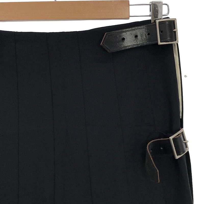 robe de chambre COMME des GARCONS / ローブドシャンブルコムデギャルソン レザー アジャスター バックプリーツ ラップ スカート