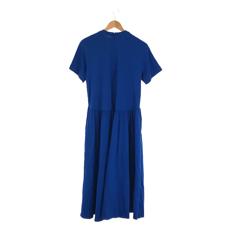 【美品】  LE CIEL BLEU / ルシェルブルー | 2022SS | Pearl Detail Jersey Dress パール ディティール ジャージー ドレス ギャザー フレア ロング ワンピース | 36 | ブルー | レディース