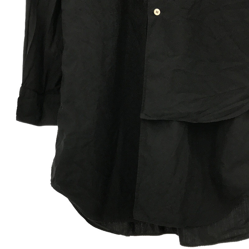 COMME des GARCONS HOMME PLUS コムデギャルソンオムプリュス 19AW SPUN BROAD GARMENT TREATED SHIRT PD-B017 ドッキングレイヤード長袖シャツ ブラック