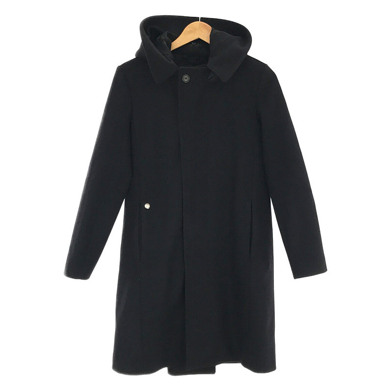 Todaylng Hood Coat メルトン ウール フーディー ロング コート ...