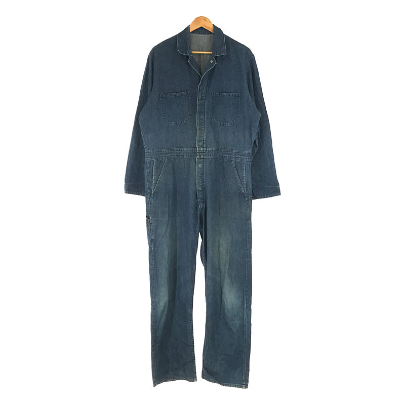 推定1950s～1960s unknown Denim Overall 濃紺 デニム オーバーオール オールインワン ジャンプスーツ つなぎ