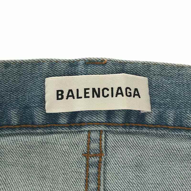 【新品】  BALENCIAGA / バレンシアガ | 2018SS | ニークラッシュ カットオフ スキニー デニムパンツ 箱付き | 28 | インディゴライトブルー | レディース