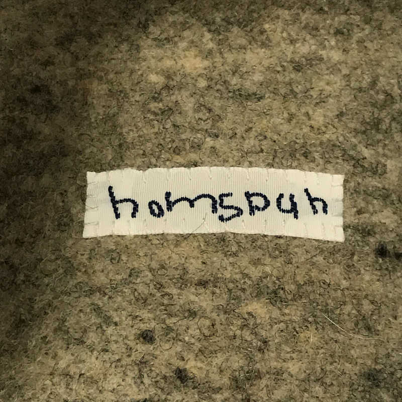 homspun / ホームスパン チンストラップ ウール メルトン ロング コート
