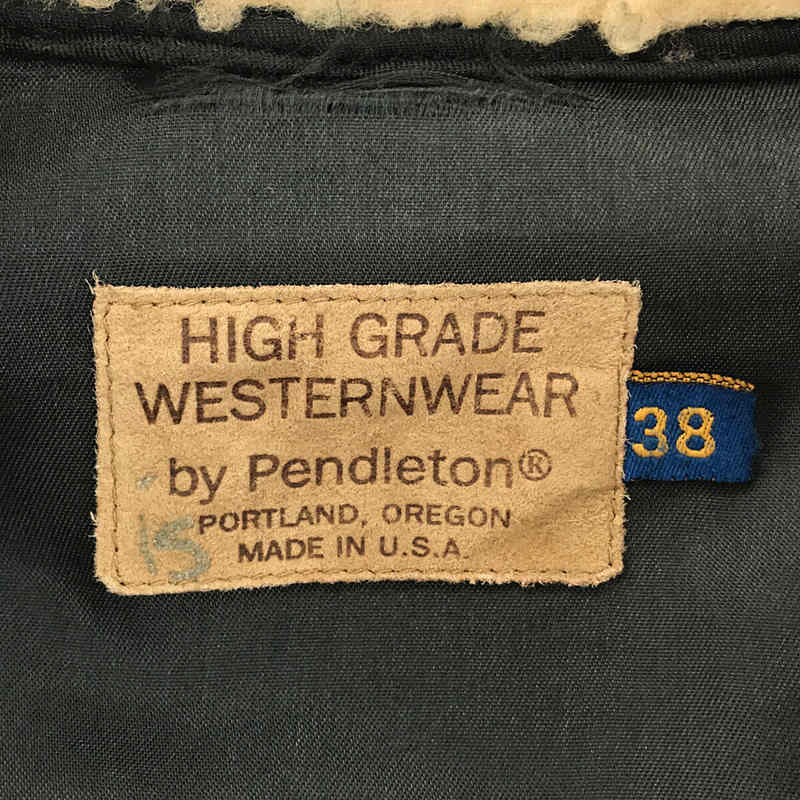 PENDLETON / ペンドルトン 1970s～ USA製 Vintage ヴィンテージ ボア襟 袖先レザー ネイティブ ランチ コート