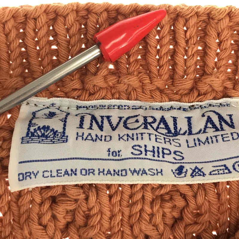 INVERALLAN / インバーアラン × SHIPS シップス別注 スコットランド製 コットン ヘンリーネック アラン ニット ケーブル ベスト