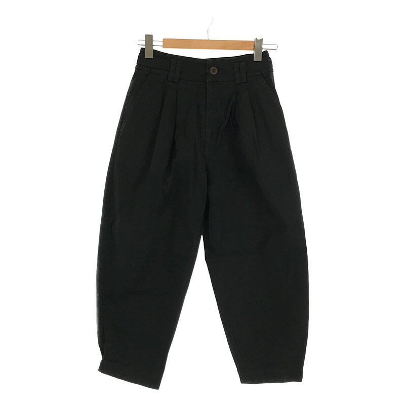 unisex egg pants A／herringbone linen ベルト付き リネン 2タック ...