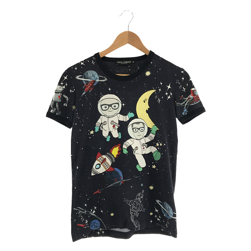 イタリア製 DG Millennials 宇宙飛行士柄 プリント リンガーTシャツ