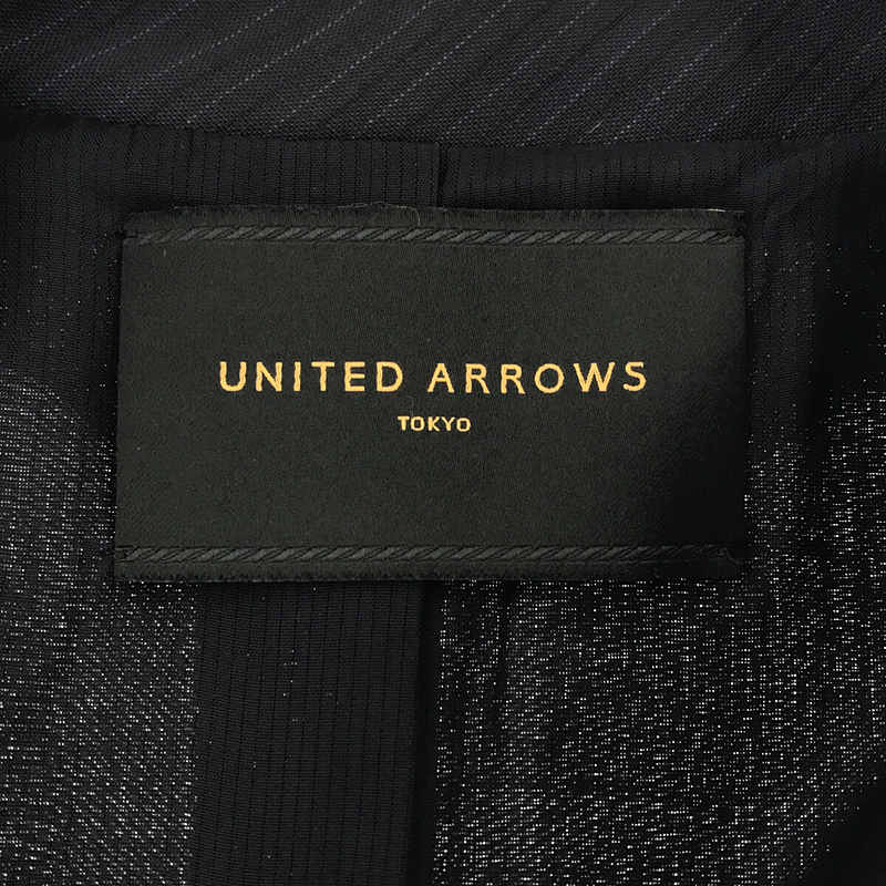 UNITED ARROWS / ユナイテッドアローズ ウール100％ ストライプ ノーカラージャケット