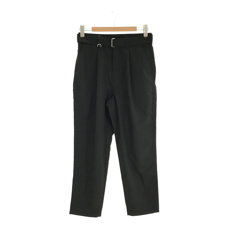 WIDE BELTED BAGGY TUCK TAPERED PANTS バギーテーパードパンツ