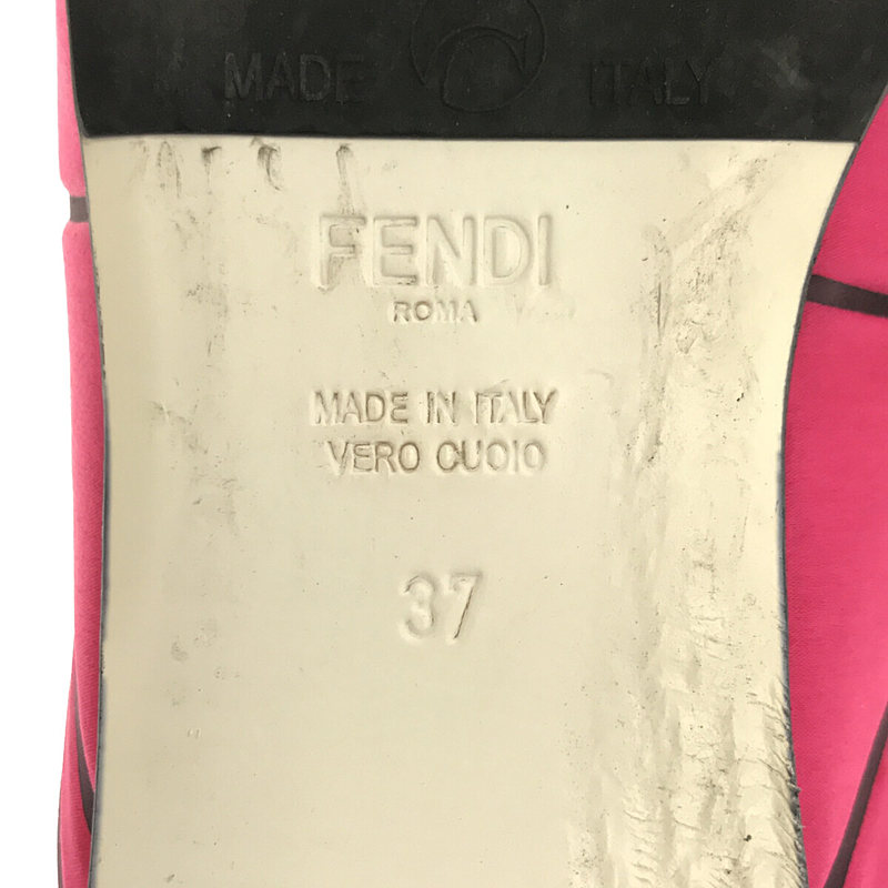 FENDI / フェンディ ラインストーン FFロゴ  サテン サンダル  ミュール 箱付き