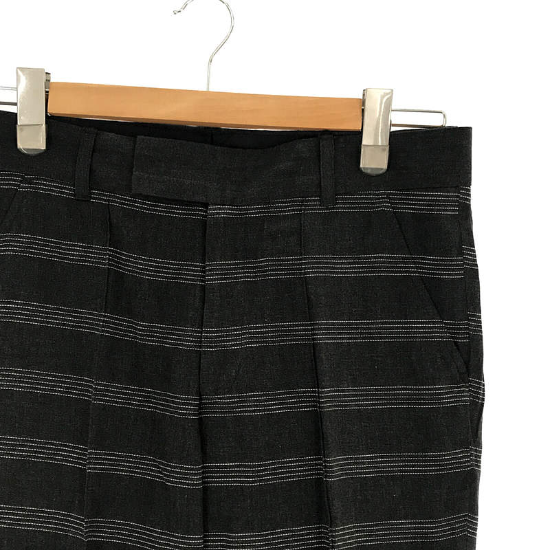 neon sign / ネオンサイン センタープレス ボーダー スラックス パンツ