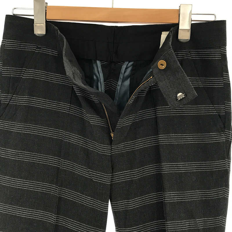 neon sign / ネオンサイン センタープレス ボーダー スラックス パンツ