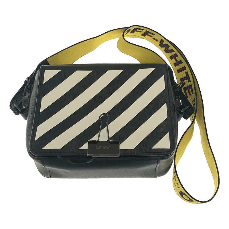 Off-White / オフホワイト Binder Flap レザー ミニ ショルダー ハンド バッグ 保存袋付き