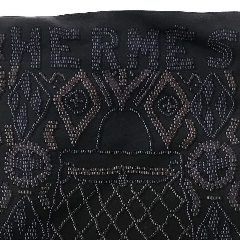 HERMES / エルメス silky city bag ポーチ付き シルキーシティー レザー 切替 シルク 総柄  ショルダーバッグ 保存袋有