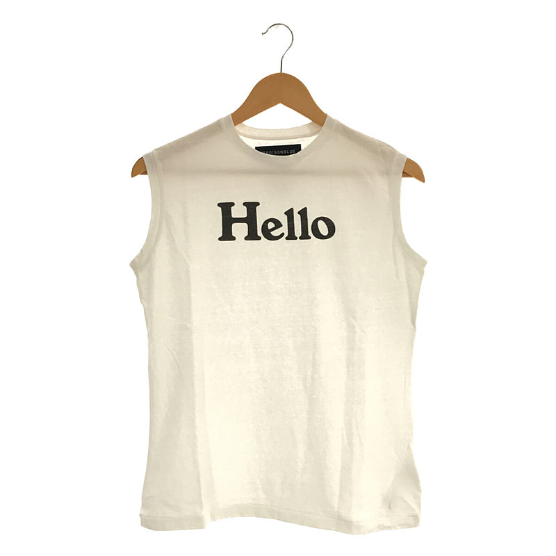 HELLO NOSLEEVE TEE ハロー ノースリーブTシャツMADISON BLUE / マディソンブルー