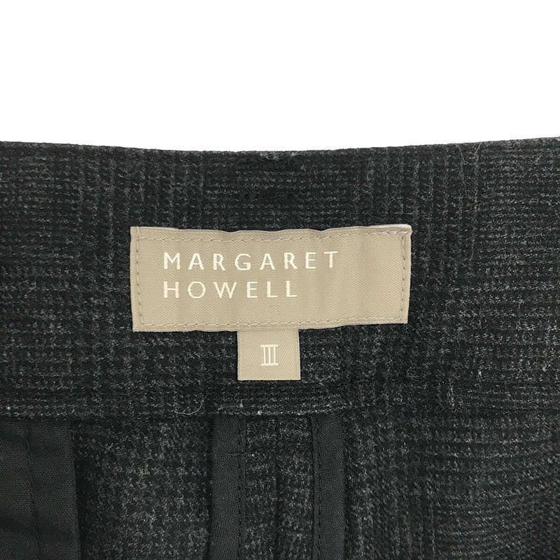 MARGARET HOWELL / マーガレットハウエル ウール グレンチェック クロップド パンツ