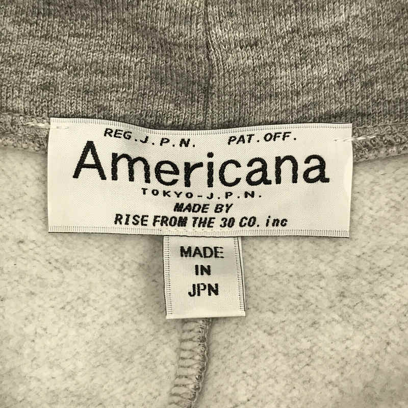 Americana / アメリカーナ コットン フーディー 裏起毛 スウェッド ワンピース grey