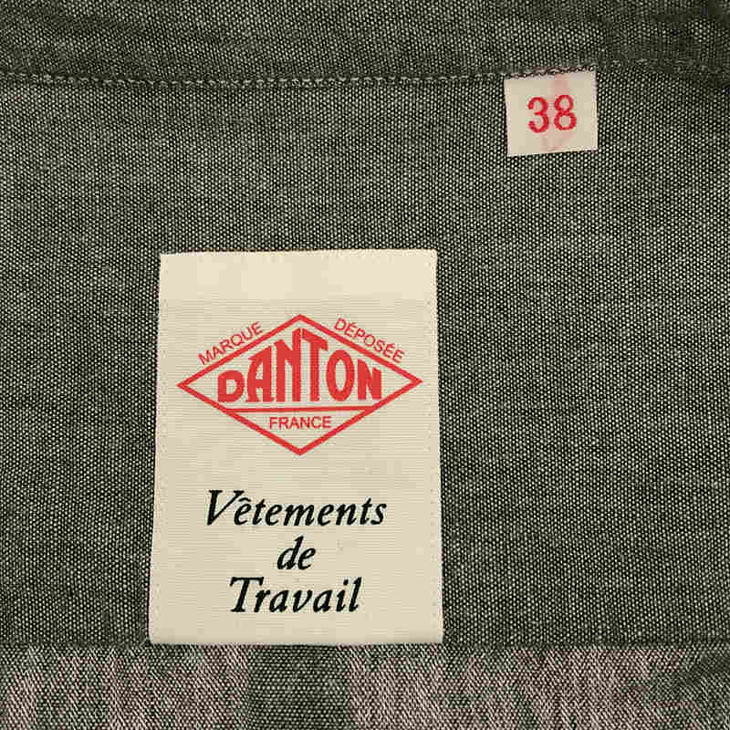 DANTON / ダントン BAND COLLAR CHAMBRAY SHIRT バンドカラー シャンブレー シャツ