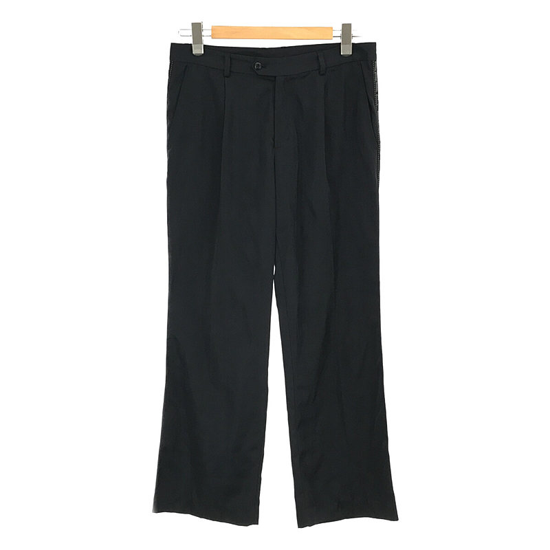 SIDE TAPE PANTS タック入り ロゴサイドライン パンツ