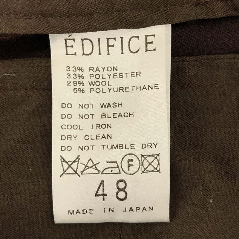 EDIFICE / エディフィス ウール タック入り スラックス パンツ