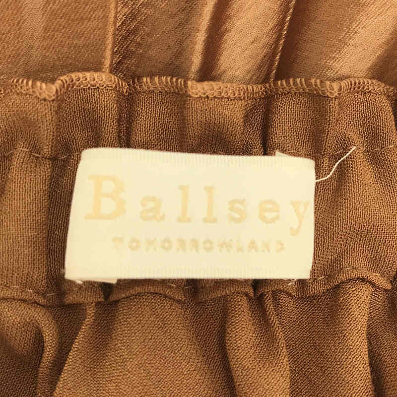 Tomorrowland BALLSEY / トゥモローランド ボールジー ロング レザーライクサテンプリーツ ミディスカート