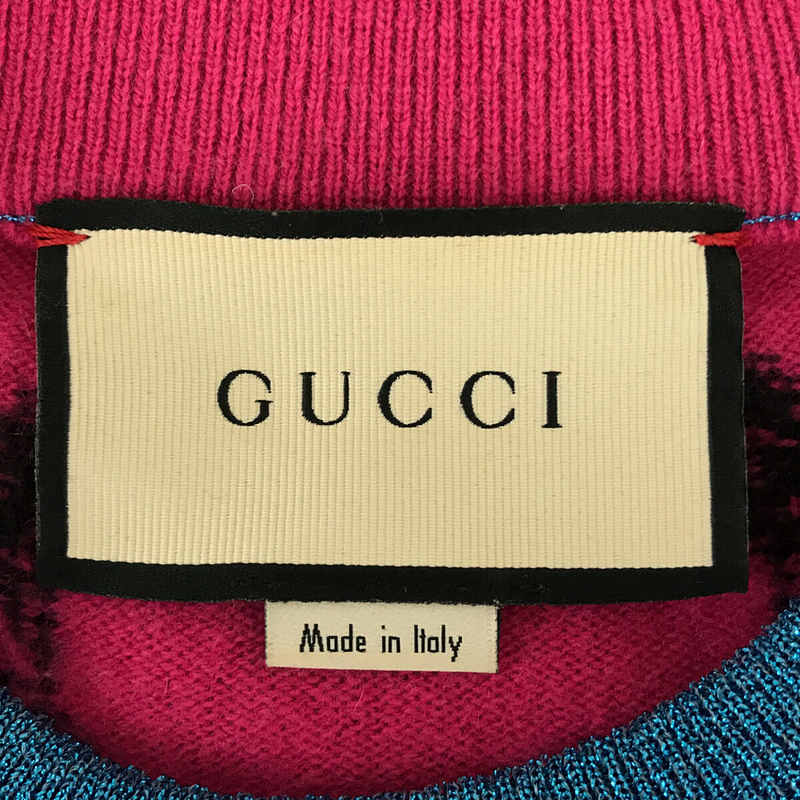 503896 cat 猫柄 カシミヤ ブレンド クルーネック ニット セーターGUCCI / グッチ