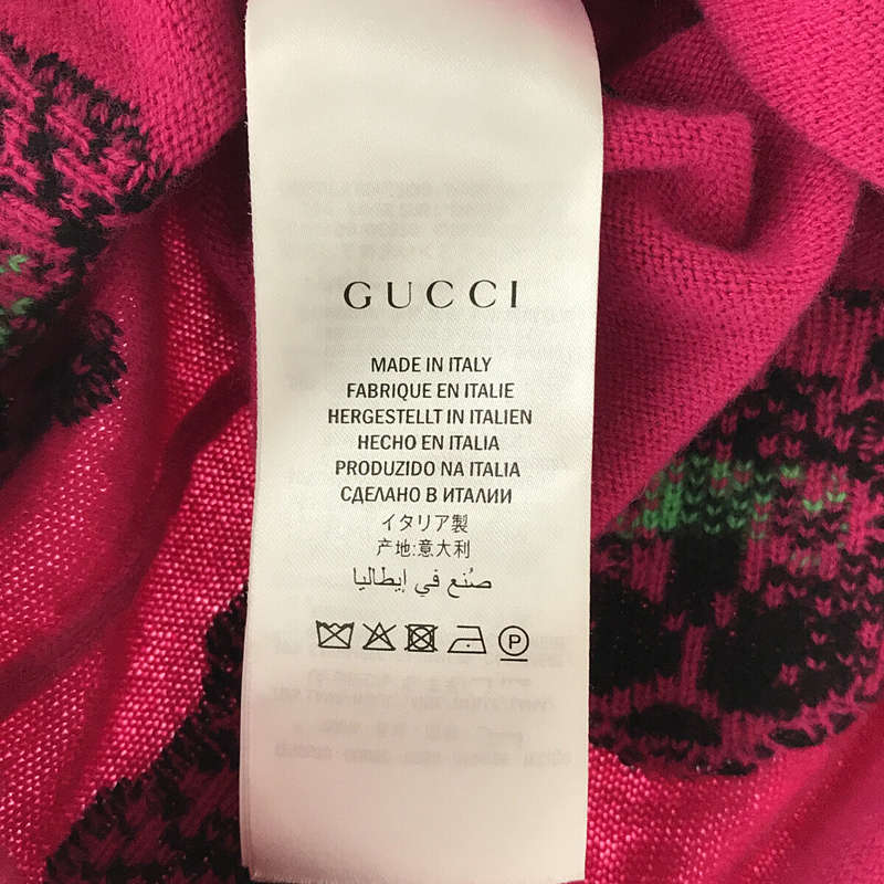 503896 cat 猫柄 カシミヤ ブレンド クルーネック ニット セーターGUCCI / グッチ