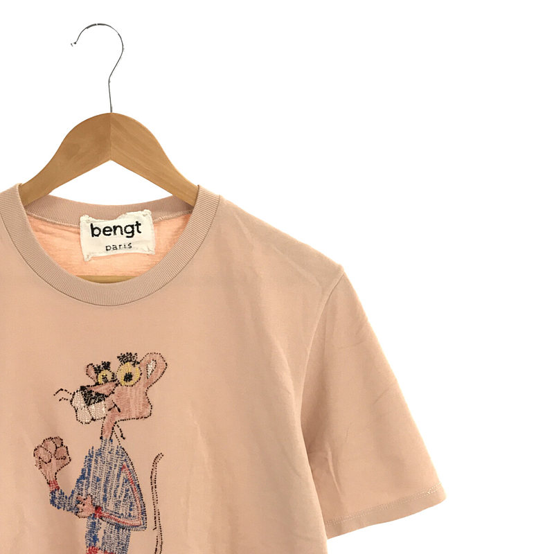 bengt paris / ベンクト パリ PINK PANTHER Embroidery T-Shirt ピンクパンサー 刺繍 コットン クルーネック Tシャツ カットソー