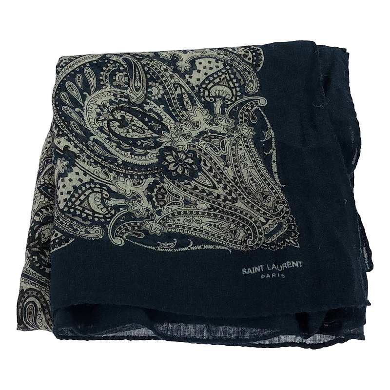 SAINT LAURENT PARIS / サンローランパリ ペイズリー柄 大判 スカーフ ストール
