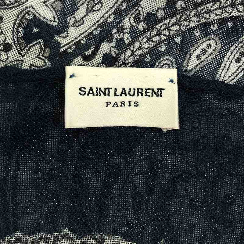 SAINT LAURENT PARIS / サンローランパリ ペイズリー柄 大判 スカーフ ストール