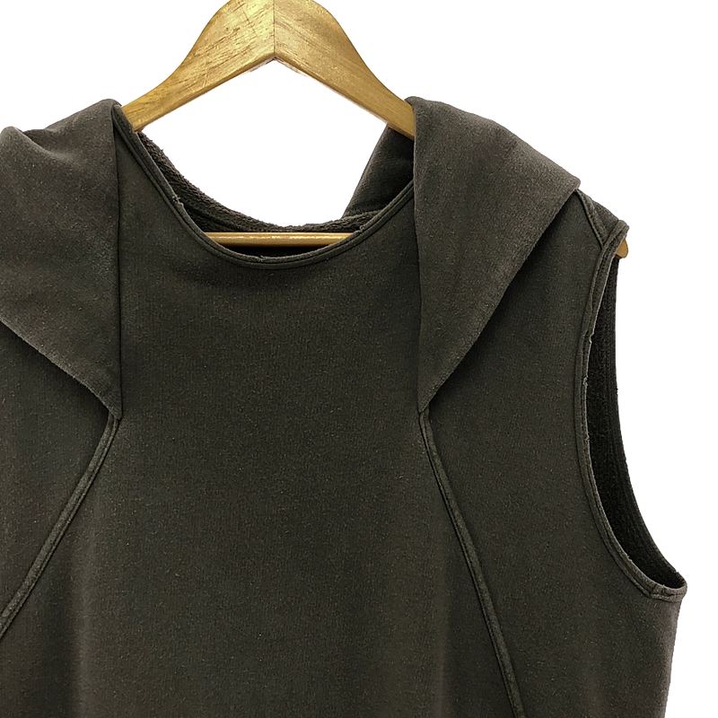 Rick Owens DRKSHDW / リック・オウエンス・ダークシャドウ パネル切替 ノースリーブ プルオーバー ロングパーカー