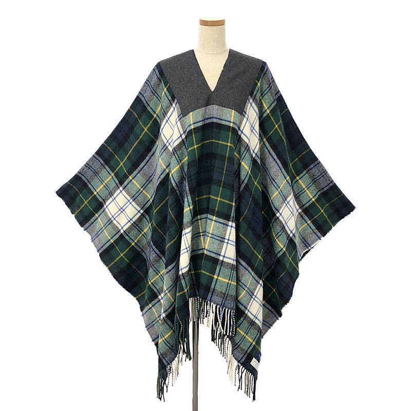 COMME des GARCONS SHIRT / コムデギャルソンシャツ × LOCHCARRON / ロキャロン フリンジ 大判マフラー ストール ケープ ポンチョ / ユニセックス