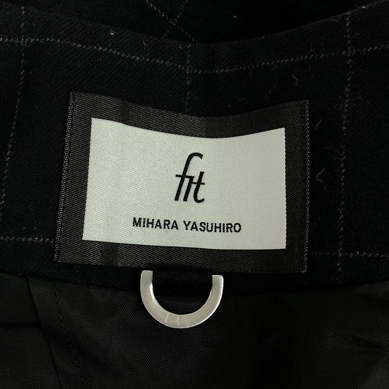 その他 セットアップ ウール ストレッチ ウインドペンチェック 刺しゅう ノーカラージャケット / ベルテッド タックスラックス