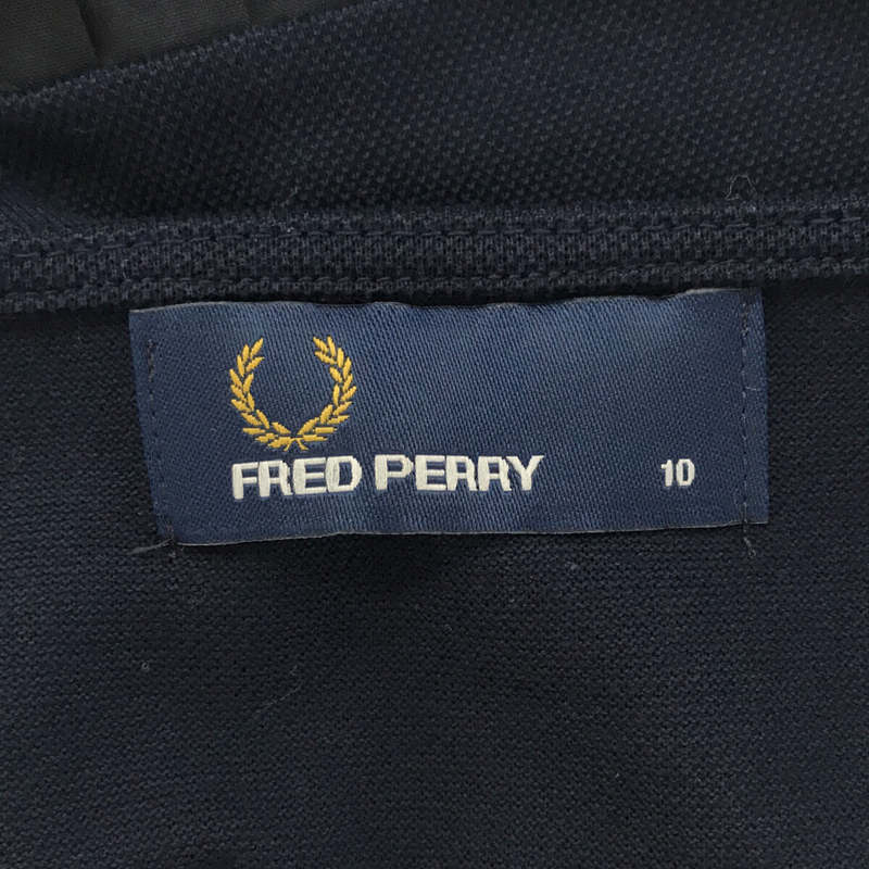 FRED PERRY / フレッドペリー ストライプ プリーツ切替 ヘンリーネック Tシャツ