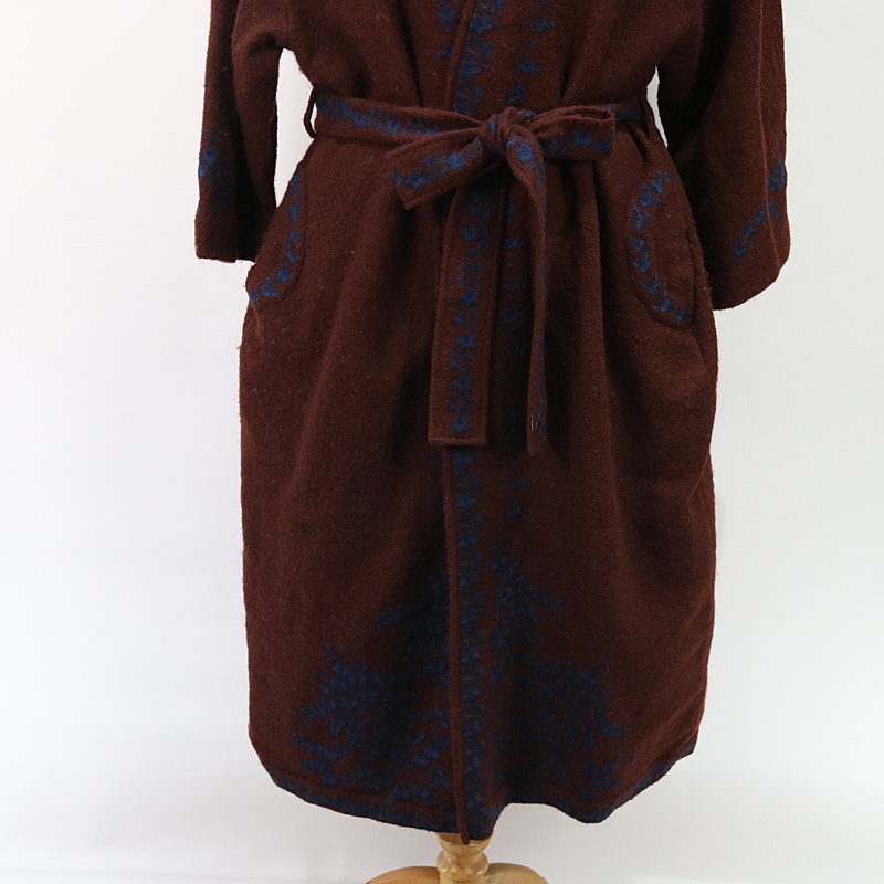 ne Quittez pas / ヌキテパ WOOL EMB BELT COAT ウール刺繍ガウンコート