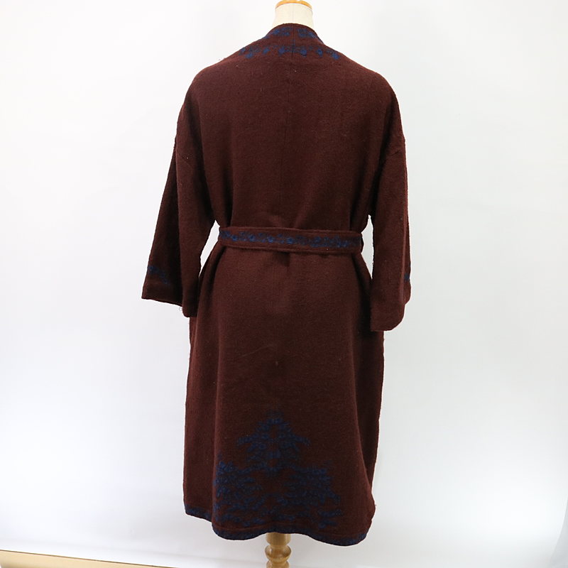 ne Quittez pas / ヌキテパ WOOL EMB BELT COAT ウール刺繍ガウンコート