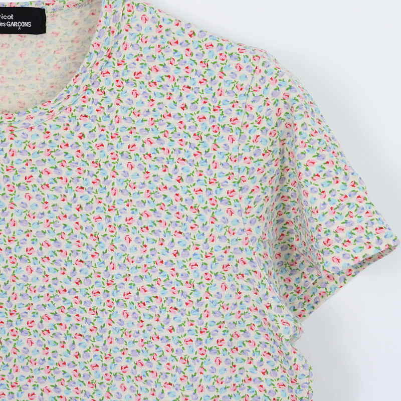 tricot COMME des GARCONS / トリココムデギャルソン 小花柄 切替半袖Tシャツ