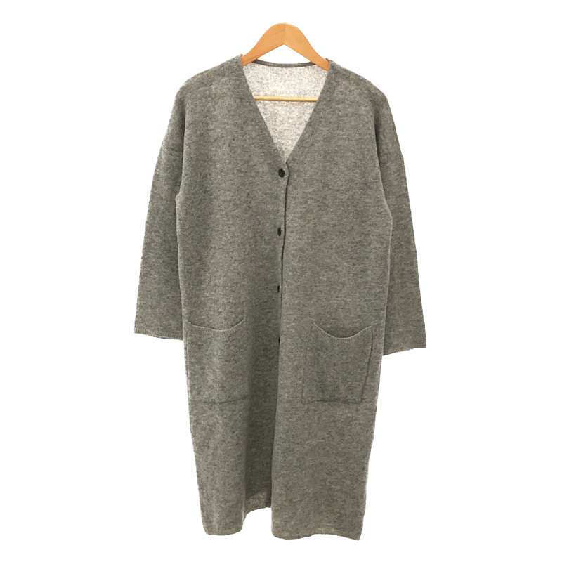 ウール リネン Vネック ロング ニット カーディガン コーディガンnest robe / ネストローブ