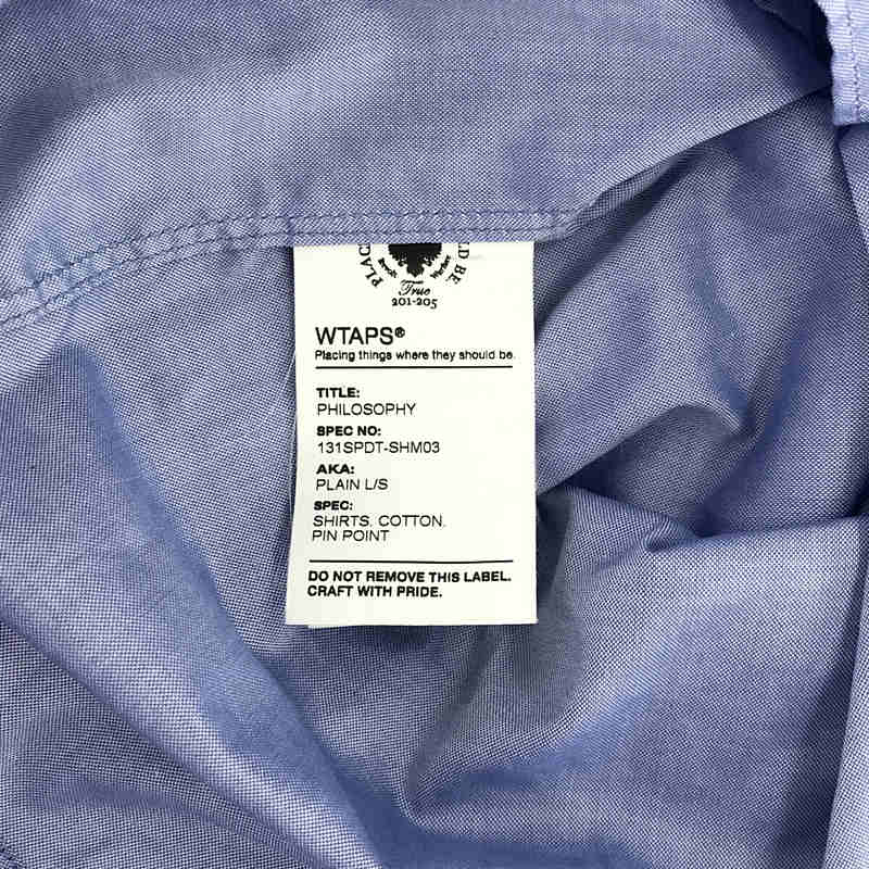 WTAPS / ダブルタップス × THOMAS MASON トーマスメイソン別注 PLAIN L/S /SHIRTS コットン ボタン ダウン シャツ