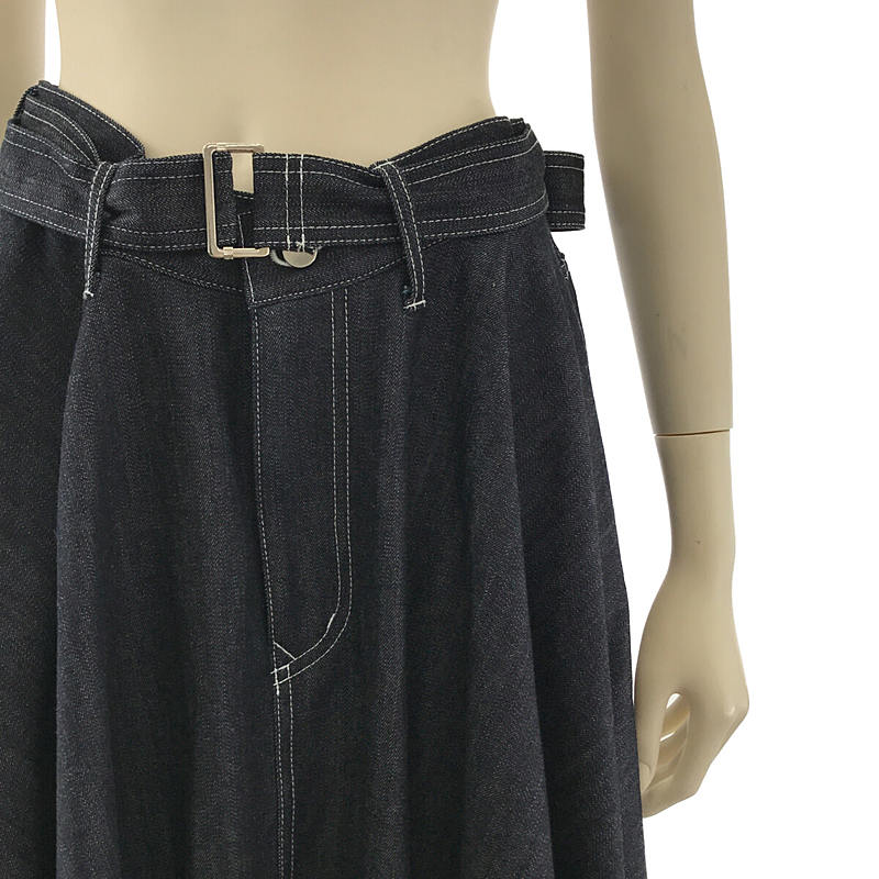 super flare denim skirt スーパーフレアデニムスカート ベルト付き | ブランド古着の買取・委託販売 KLD USED  CLOTHING