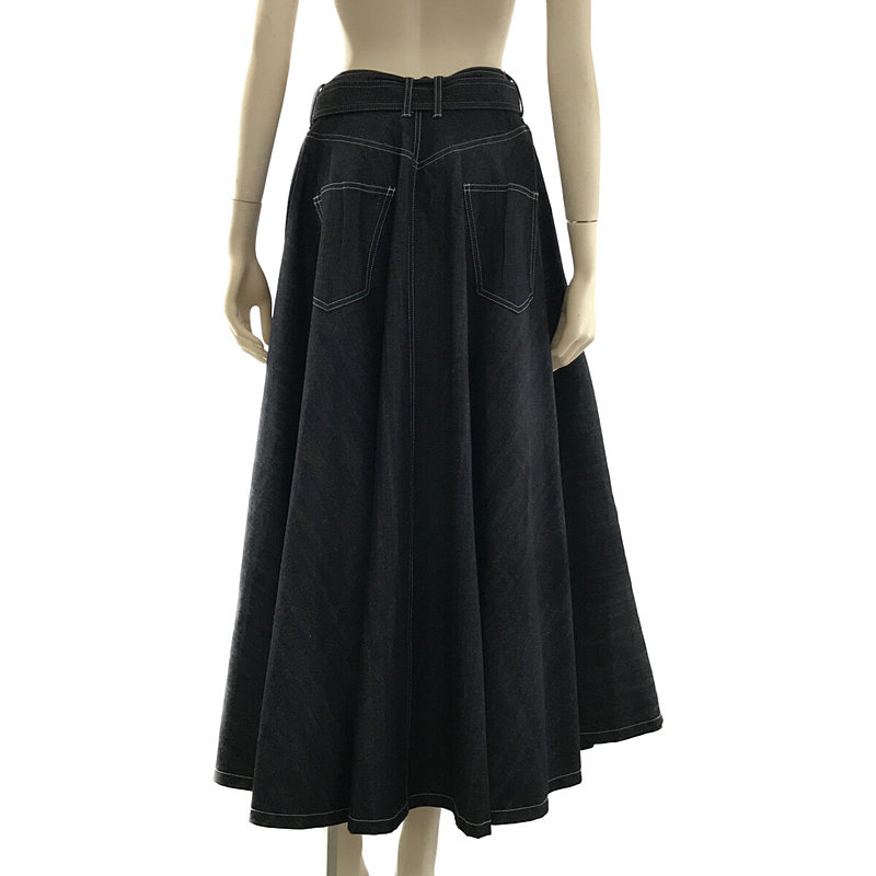 super flare denim skirt スーパーフレアデニムスカート ベルト付きfoufou / フーフー